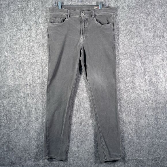 Faherty Stretch Terry 5-Pocket Pants Mens 33x30 Gray Performance Stretch - Picture 1 of 16